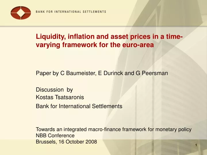 liquidity inflation and asset prices in a time varying framework for the euro area