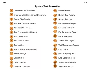 System Test Evaluation