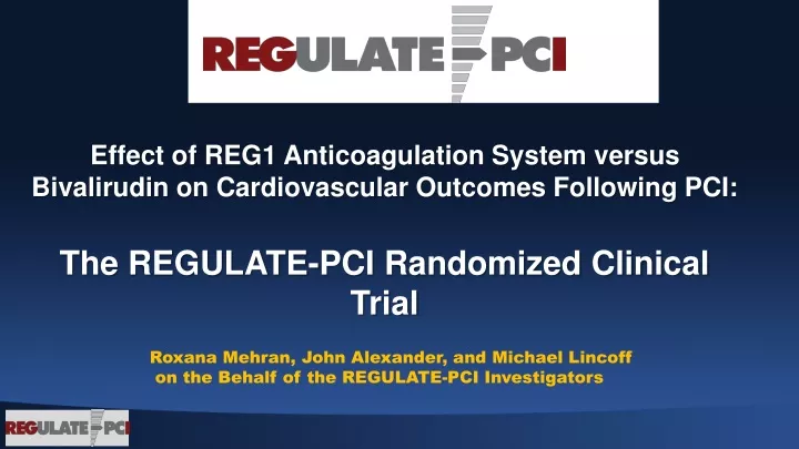 effect of reg1 anticoagulation system versus