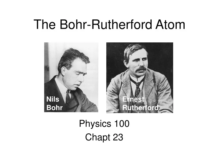 the bohr rutherford atom