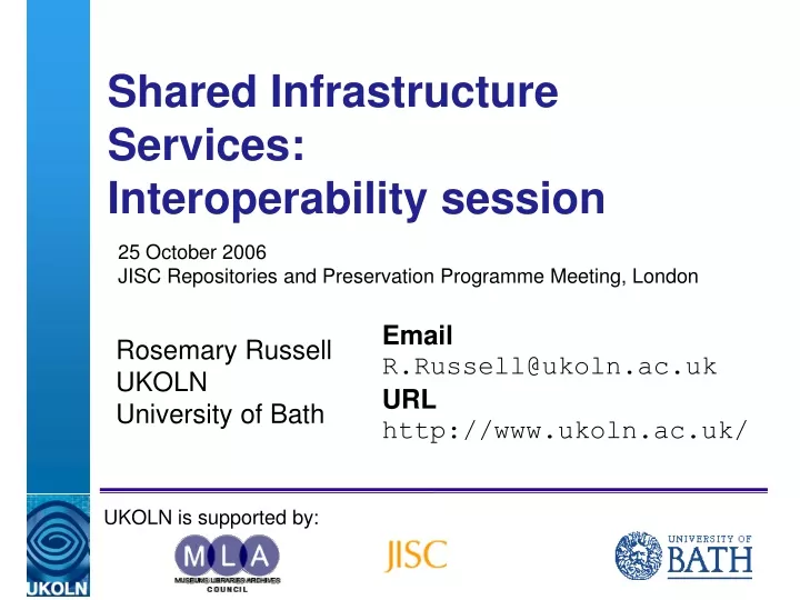 shared infrastructure services interoperability session