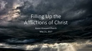 Filling Up the  Afflictions of Christ