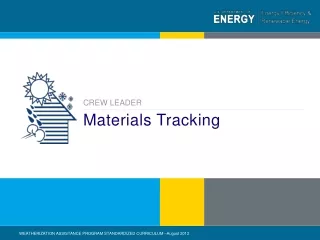 Materials Tracking