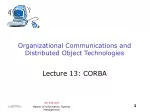 CORBA: Distributed Object Technologies - slide 1