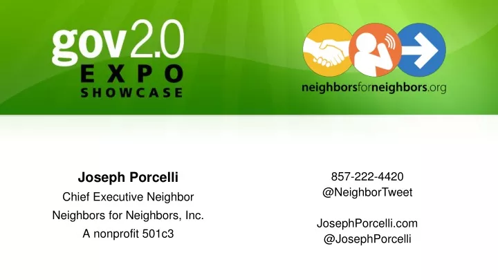 joseph porcelli chief executive neighbor neighbors for neighbors inc a nonprofit 501c3
