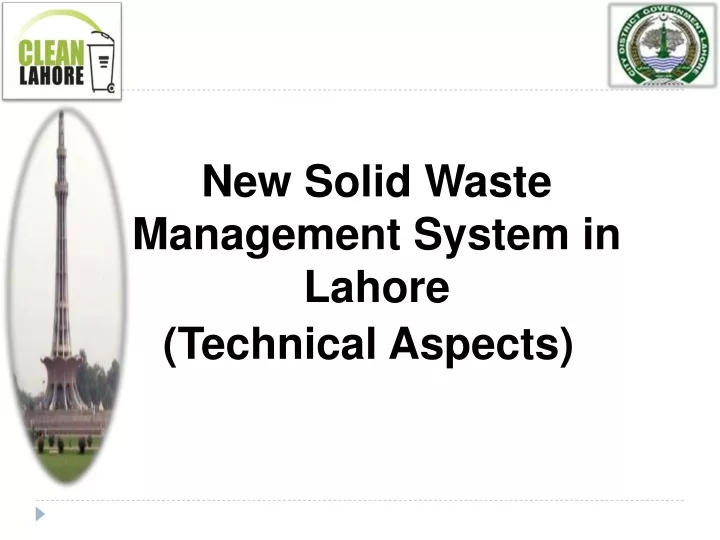 new solid waste management system in lahore