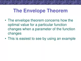 The Envelope Theorem
