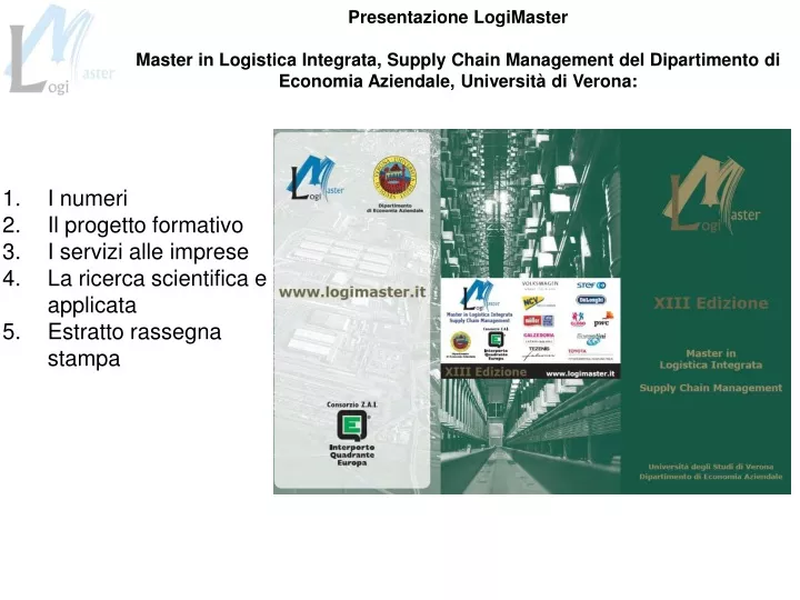 presentazione logimaster master in logistica