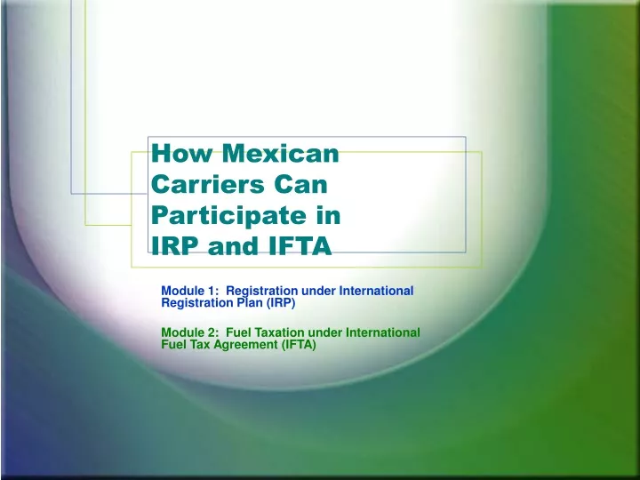 how mexican carriers can participate in irp and ifta