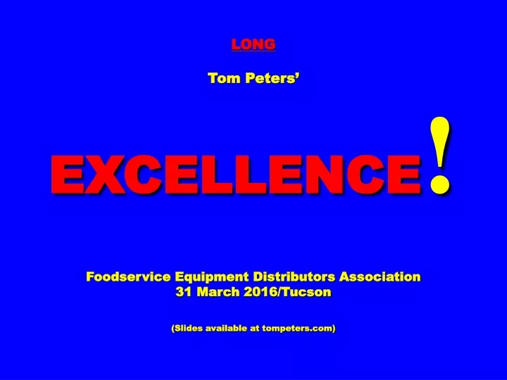 long tom peters excellence foodservice equipment