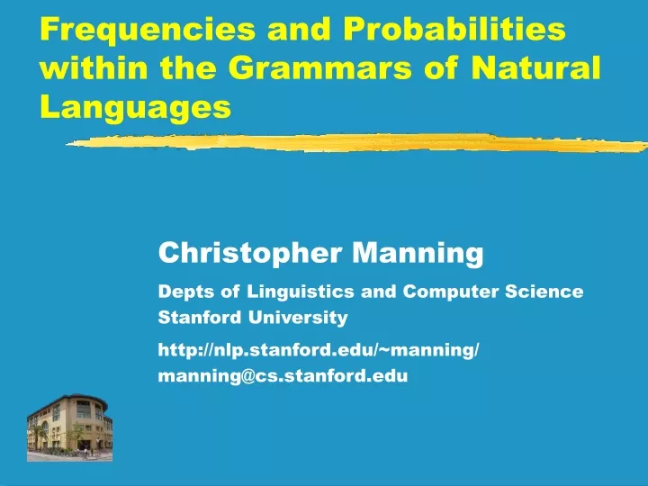 frequencies and probabilities within the grammars of natural languages