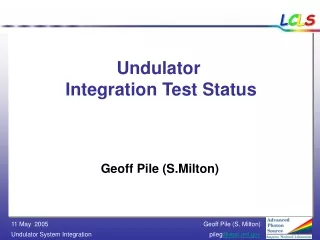 Undulator   Integration Test Status