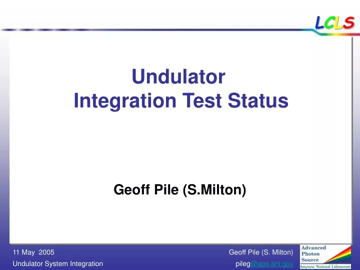 undulator integration test status