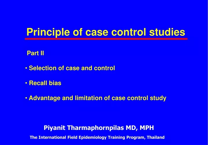 principle of case control studies