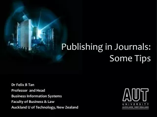 Publishing in  Journals :  Some  Tips