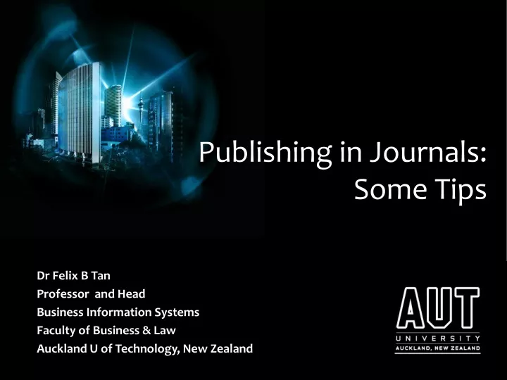 publishing in journals some tips