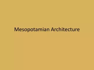 Mesopotamian Architecture