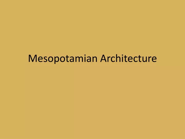 mesopotamian architecture