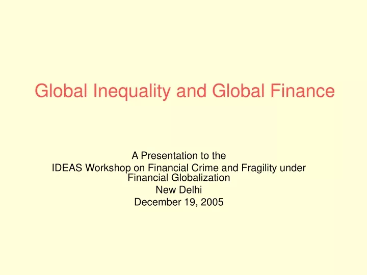 global inequality and global finance
