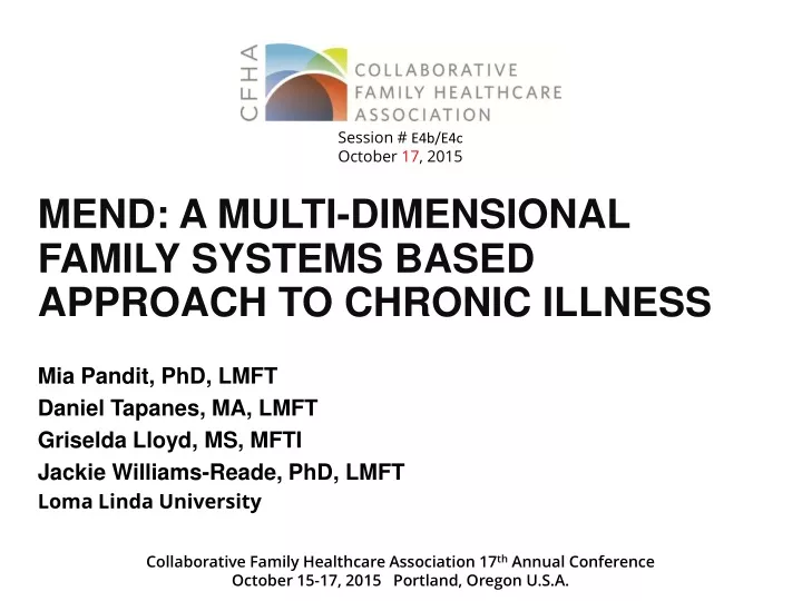 mend a multi dimensional family systems based approach to chronic illness