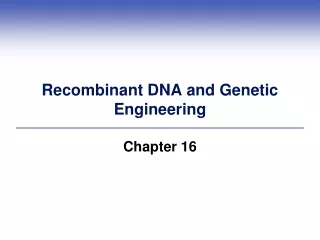 Recombinant DNA and Genetic Engineering