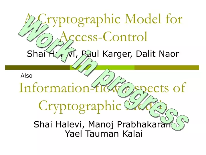a cryptographic model for access control