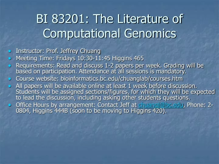 bi 83201 the literature of computational genomics