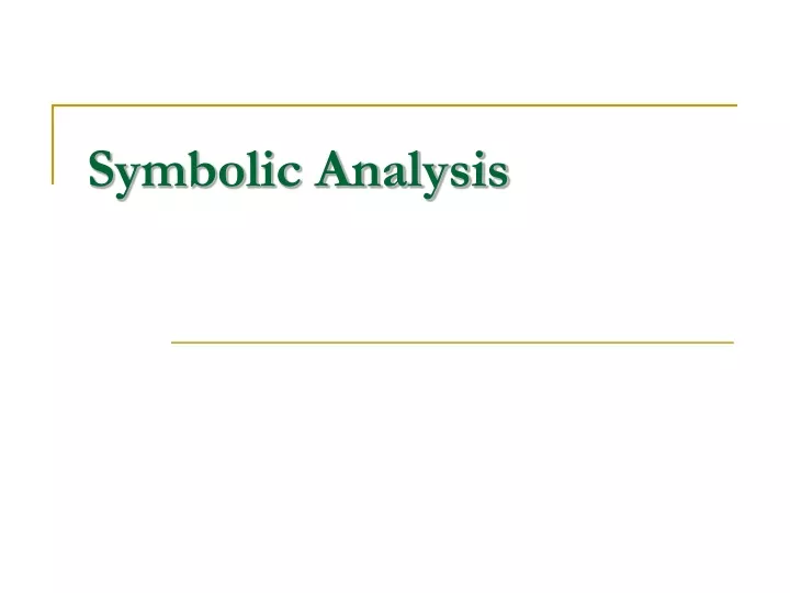 symbolic analysis