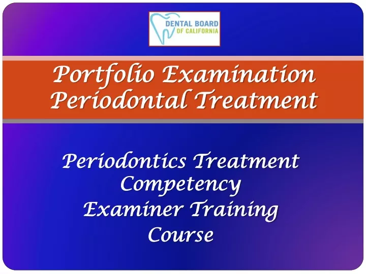 portfolio examination periodontal treatment