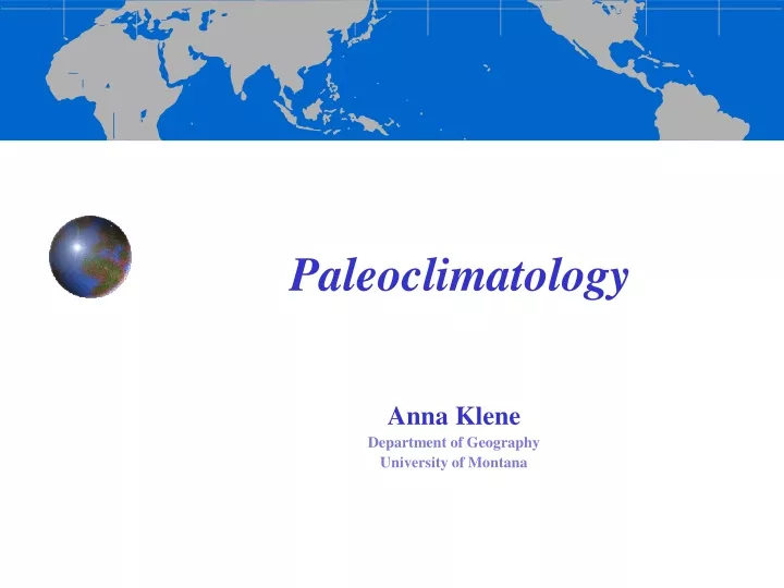 paleoclimatology