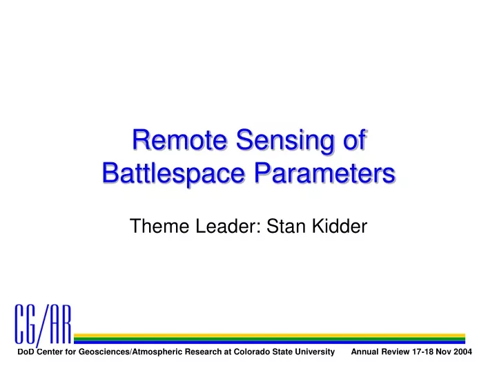 remote sensing of battlespace parameters