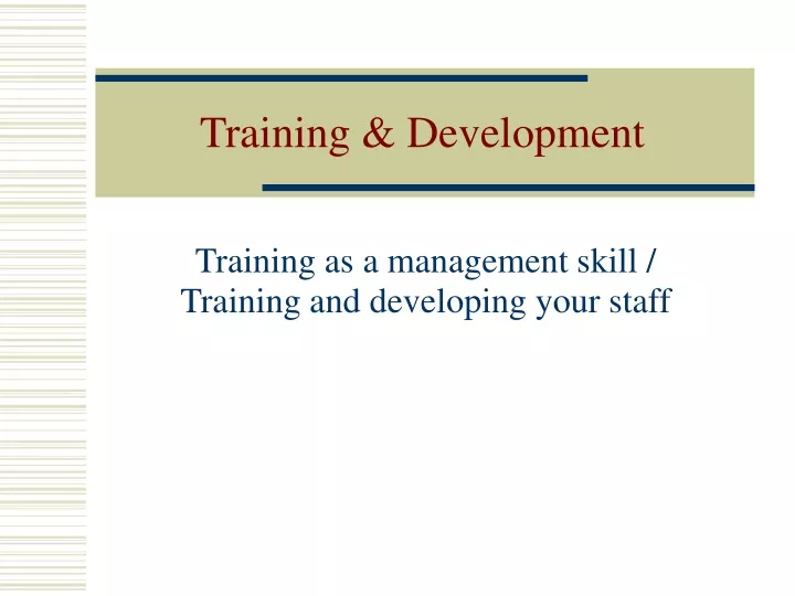 training development