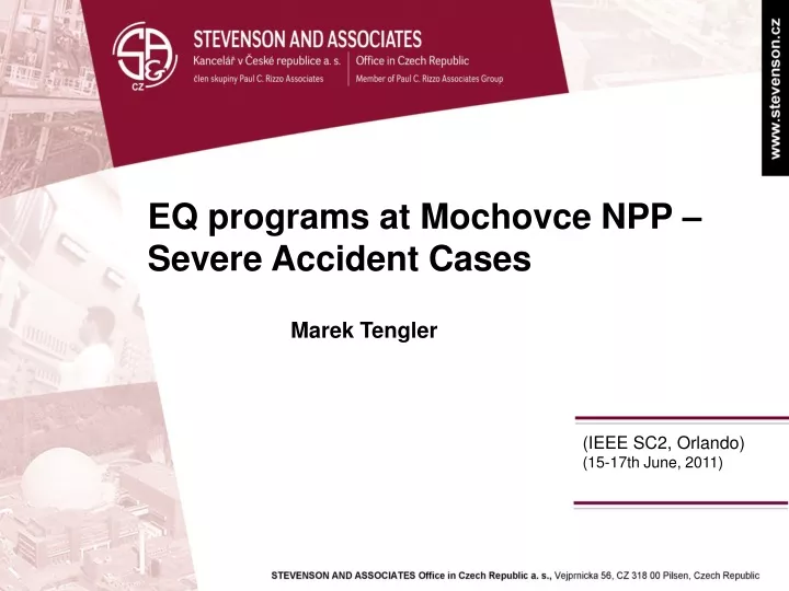 eq programs at mochovce npp severe accident cases