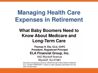 managing health care expenses in retirement
