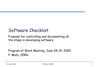 Software Checklist