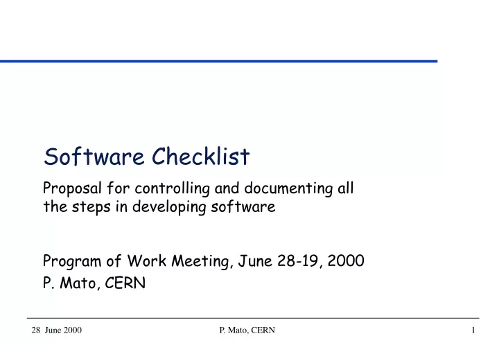 software checklist