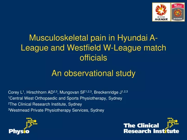 musculoskeletal pain in hyundai a league