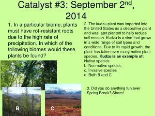 Catalyst #3: September 2 nd , 2014