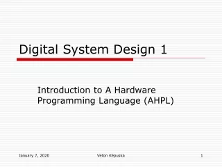 Digital System Design 1