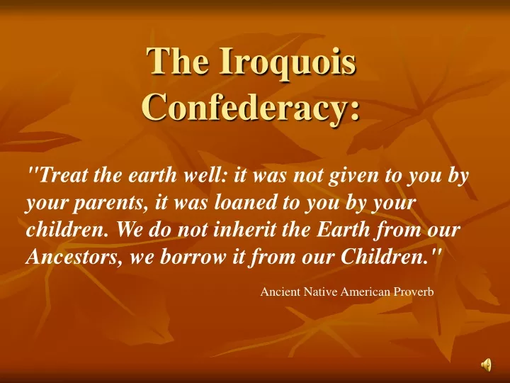 the iroquois confederacy