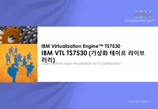 IBM Virtualization Engine™ TS7530 IBM VTL TS7530  ( 가상화 테이프 라이브러리 )