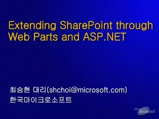 Extending SharePoint through Web Parts and ASP.NET