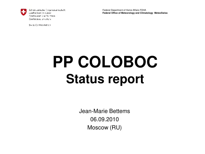 pp coloboc status report