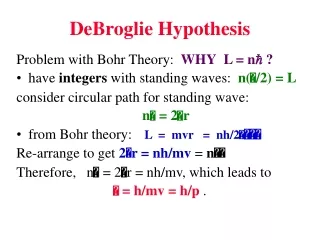 DeBroglie Hypothesis