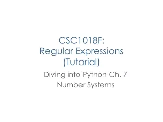 CSC1018F: Regular Expressions (Tutorial)