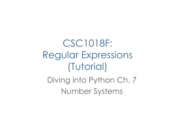 csc1018f regular expressions tutorial