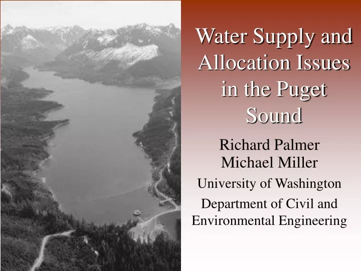 water supply and allocation issues in the puget sound