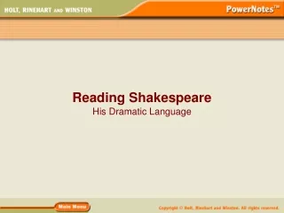 Reading Shakespeare