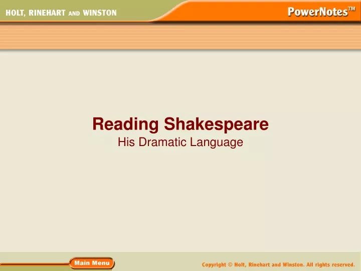 reading shakespeare