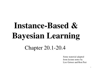 Instance-Based &amp; Bayesian Learning